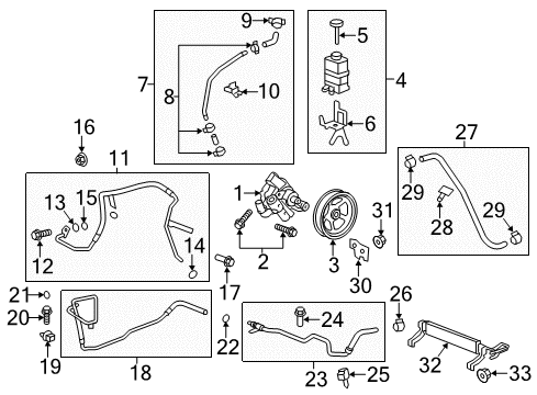2010 GMC Acadia P/S Pump & Hoses, Steering Gear & Linkage Suction Hose Clamp Diagram for 11561800