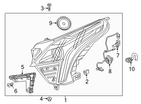 2019 Cadillac XT5 Headlamps Composite Assembly Diagram for 84309957