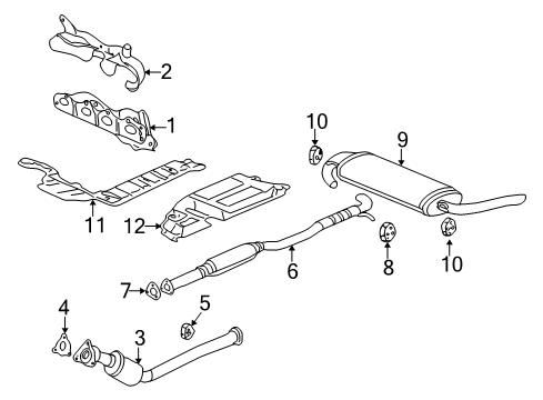 2007 Saturn Vue Exhaust Components, Exhaust Manifold Converter & Pipe Diagram for 15842643