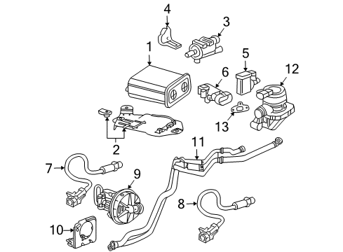 2004 Buick Rainier Powertrain Control Sensor Asm-Heated Oxygen Diagram for 12567163