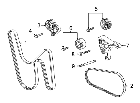 2014 Chevrolet Camaro Belts & Pulleys Serpentine Belt Diagram for 12654814