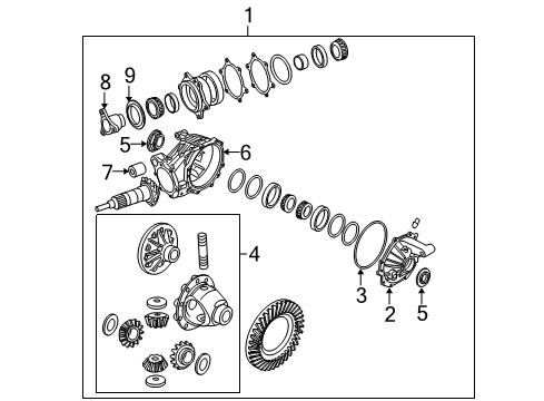 2009 Cadillac STS Axle & Differential - Rear Carrier Housing Bushing Diagram for 89058605