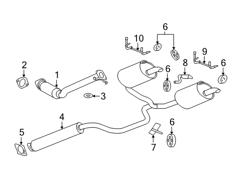 2006 Buick LaCrosse Exhaust Components 3Way Catalytic Convertor Assembly (W/ Exhaust Manifold P Diagram for 15861399