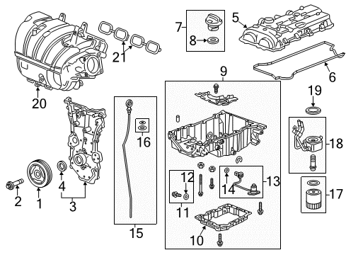 2019 Cadillac ATS Filters Lower Oil Pan Diagram for 12642187
