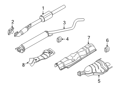 2008 Saturn Astra Exhaust Components Front Pipe Diagram for 93357647