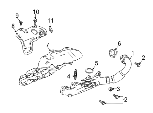 2017 Chevrolet Cruze Exhaust Manifold Manifold Gasket Diagram for 55496050