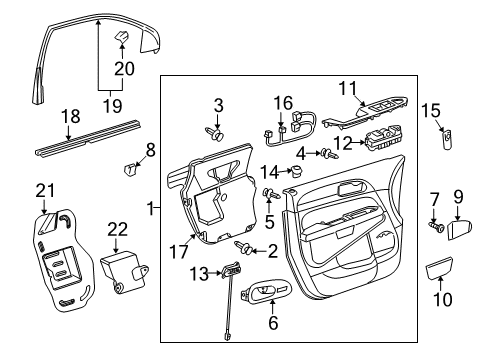 2013 Buick Enclave Interior Trim - Front Door Lock Knob Diagram for 10371461