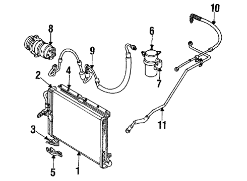 1994 Oldsmobile Cutlass Ciera Air Conditioner Air Conditioner Compressor Assembly Diagram for 89018863