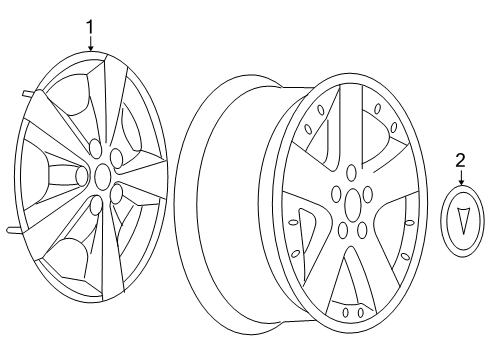 2005 Pontiac Montana Wheels, Covers & Trim Wheel TRIM COVER *Silver Spark Diagram for 9597397