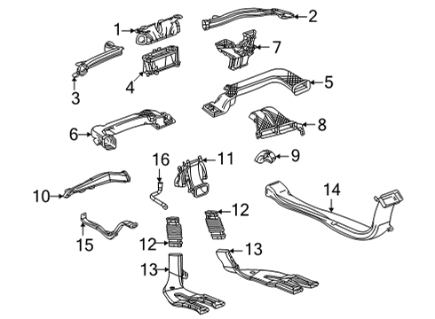 2021 Buick Envision Ducts Rear Duct Diagram for 84199485