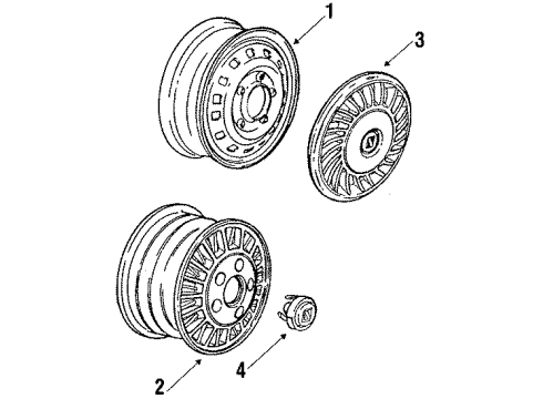 1985 Buick Somerset Regal Wheels COVER Diagram for 22534709