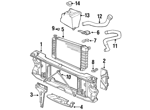 1988 Chevrolet C2500 Radiator & Components, Radiator Support Radiator Outlet Hose (Lower) Diagram for 15659613