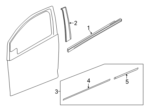 2020 Chevrolet Spark Exterior Trim - Front Door Molding Kit Diagram for 95333634