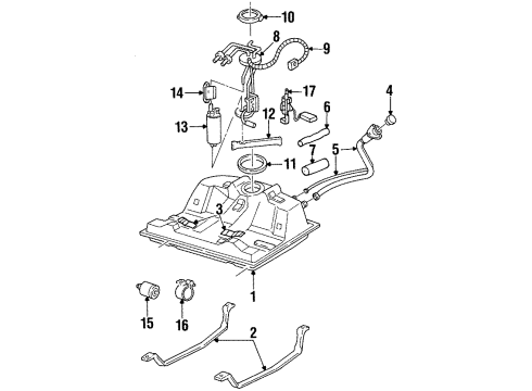 1995 Chevrolet Monte Carlo Fuel Supply Throttle Cable Diagram for 12554626