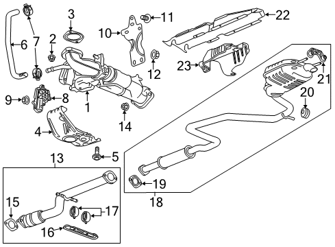 2016 Chevrolet Malibu Exhaust Components Upper Bracket Nut Diagram for 11546441