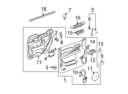 2010 Cadillac Escalade EXT Front Door Lock Assembly Diagram for 22862031