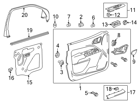 2015 Chevrolet Colorado Front Door Latch Assembly Diagram for 13592286