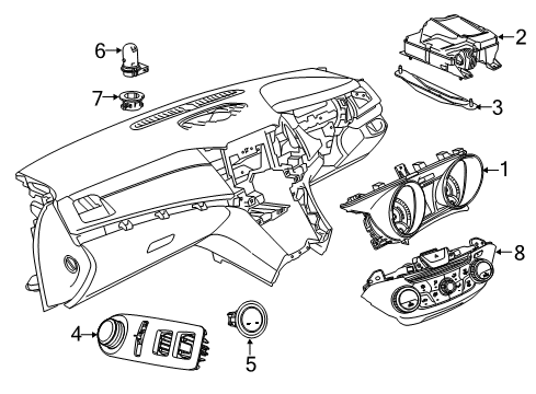 2016 Chevrolet SS Switches Cluster Assembly Diagram for 92283333