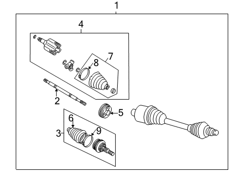2007 Chevrolet Impala Drive Axles - Front Outer Boot Kit Diagram for 19178957