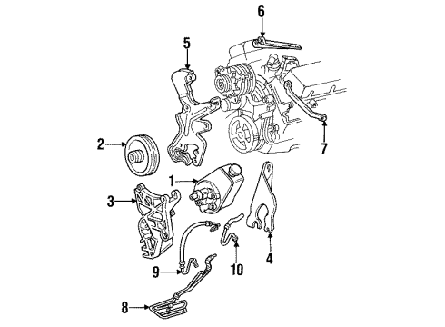1992 Chevrolet C2500 Suburban P/S Pump & Hoses, Steering Gear & Linkage Alternator Front Bracket Diagram for 14103106