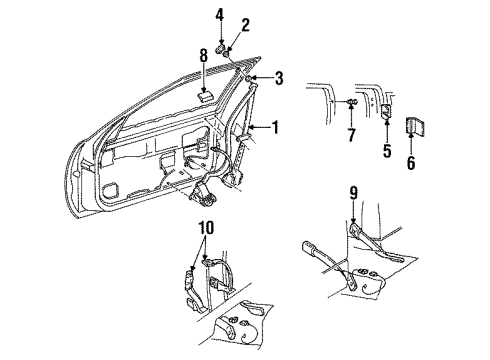 1991 Chevrolet Lumina Front Seat Belts Plug Diagram for 10169999