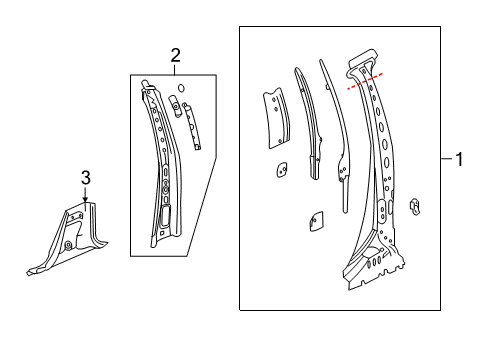 2013 Buick Enclave Center Pillar Lower Reinforcement Diagram for 20936339