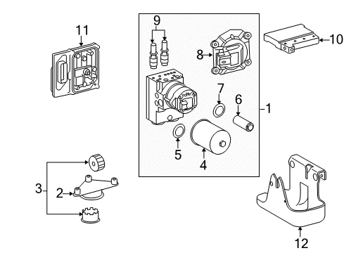 2008 GMC Yukon ABS Components Accumulator Seal Diagram for 15879116