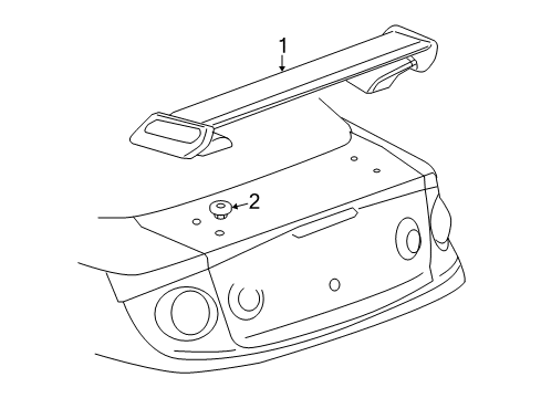 2008 Chevrolet Cobalt Rear Spoiler Spoiler Kit - High Mount, Note:Coupe, Silver (95U); Diagram for 12499802