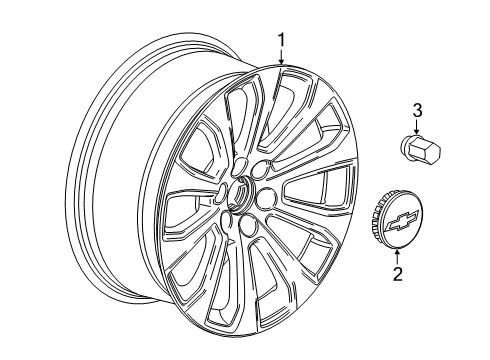 2021 Chevrolet Silverado 1500 Wheels Wheel, Alloy Diagram for 84253949