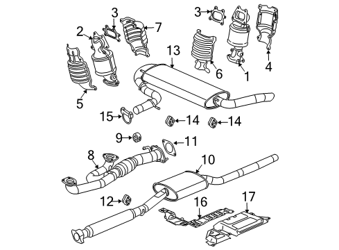 2007 Saturn Vue Exhaust Components, Exhaust Manifold 3-Way Catalytic Convertor Assembly (W/ Exhaust Manifold Pipe) Diagram for 15842642