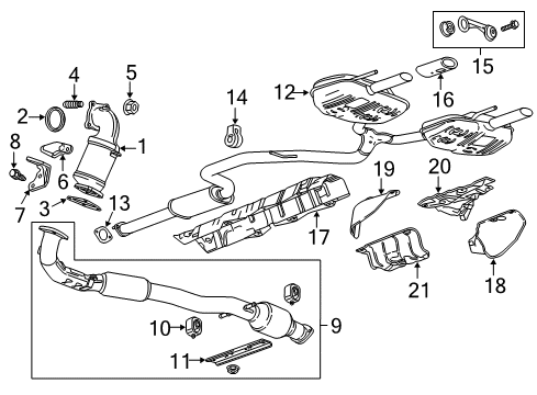 2016 Buick Regal Exhaust Components Catalytic Converter Diagram for 12660225