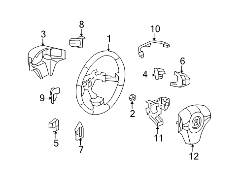 2007 Saturn Aura Steering Column & Wheel, Steering Gear & Linkage Horn Kit, Generic (Low Note) Diagram for 15825409