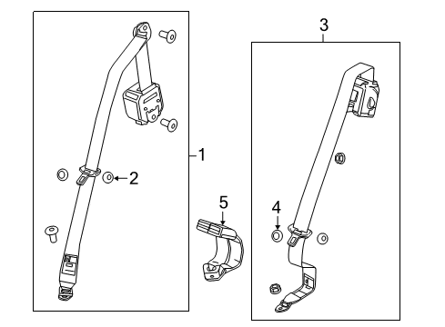 2014 Buick Encore Seat Belt Outer Belt Assembly Diagram for 19299761