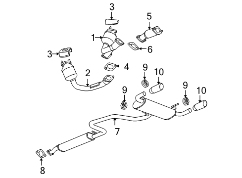 2006 Pontiac G6 Exhaust Components Converter & Pipe Diagram for 19169162