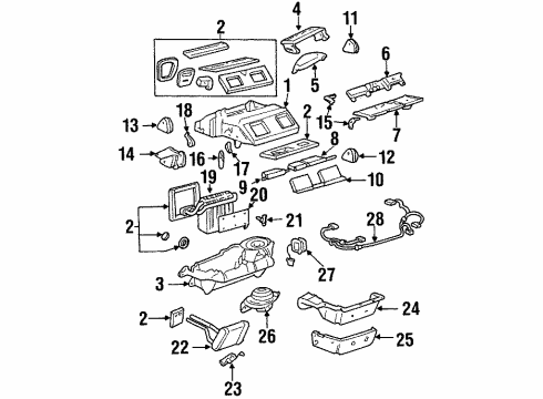 2002 Oldsmobile Aurora A/C & Heater Control Units Motor Assembly Diagram for 89018521