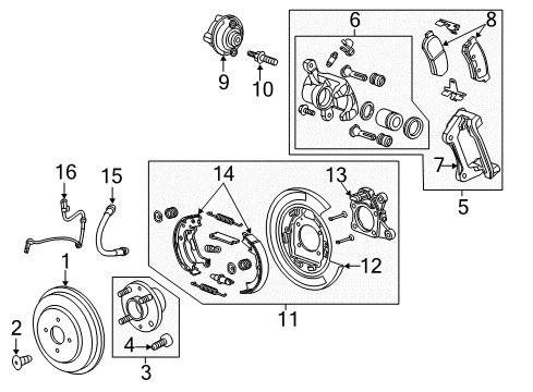 2016 Chevrolet Spark EV Anti-Lock Brakes Hub Assembly Diagram for 13593156