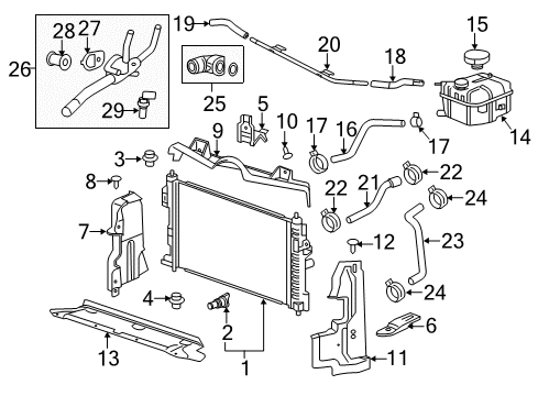 2019 Cadillac XTS Powertrain Control Thermostat Housing Diagram for 12638452