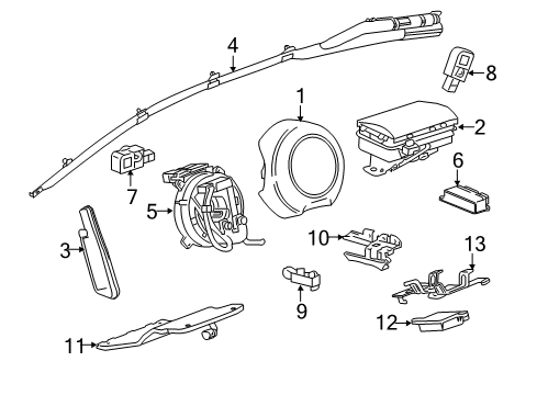 2012 Chevrolet Camaro Air Bag Components Occupant Module Bracket Diagram for 22821284