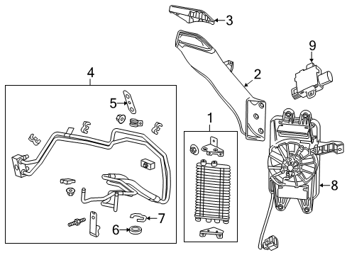 2014 Chevrolet Corvette Oil Cooler Oil Cooler Diagram for 23127985