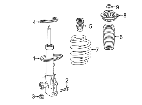 2020 Chevrolet Blazer Struts & Components - Front Stabilizer Link Nut Diagram for 11548382