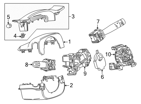 2015 Cadillac ATS Switches Closure Panel Diagram for 23422965