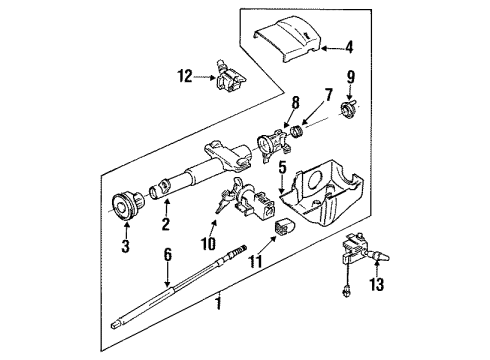 1994 Chevrolet Cavalier Switches Cover Asm-Steering Column Lower Trim *Black Diagram for 22573706