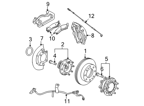 2010 GMC Sierra 2500 HD Front Brakes Rotor Diagram for 15942198