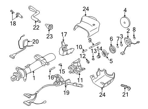 2001 GMC Yukon Steering Column, Steering Wheel & Trim, Shroud, Switches & Levers Cover Kit, Steering Column Trim (Medium Dark Pewter) Diagram for 26078129