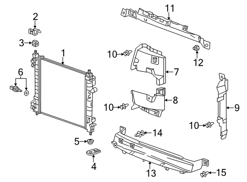 2015 Chevrolet Spark Radiator & Components Radiator Diagram for 42348469