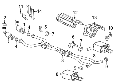 2016 Chevrolet SS Exhaust Components 3Way Catalytic Convertor Assembly (W/Exhaust Pipe) Diagram for 92285188