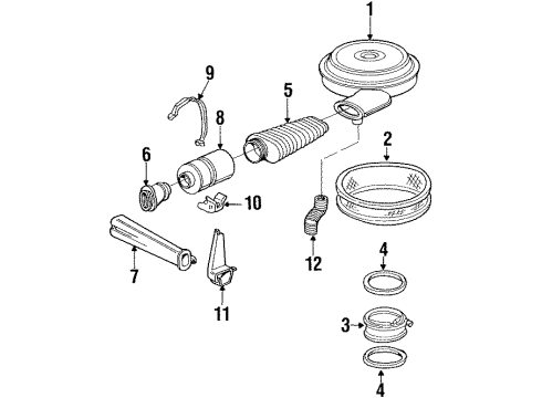 1992 GMC C3500 Filters Element Diagram for 8996118