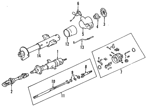 1995 Pontiac Firebird Steering Column, Steering Wheel & Trim Steering Gear Coupling Shaft Assembly Diagram for 26020775