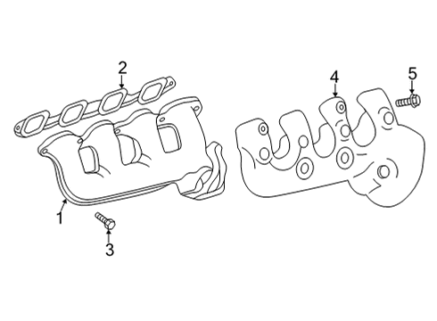 2021 Chevrolet Express 3500 Exhaust Manifold Manifold Gasket Diagram for 12657093