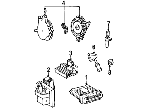 2002 Pontiac Firebird Ignition System Plug Wire Diagram for 12192064